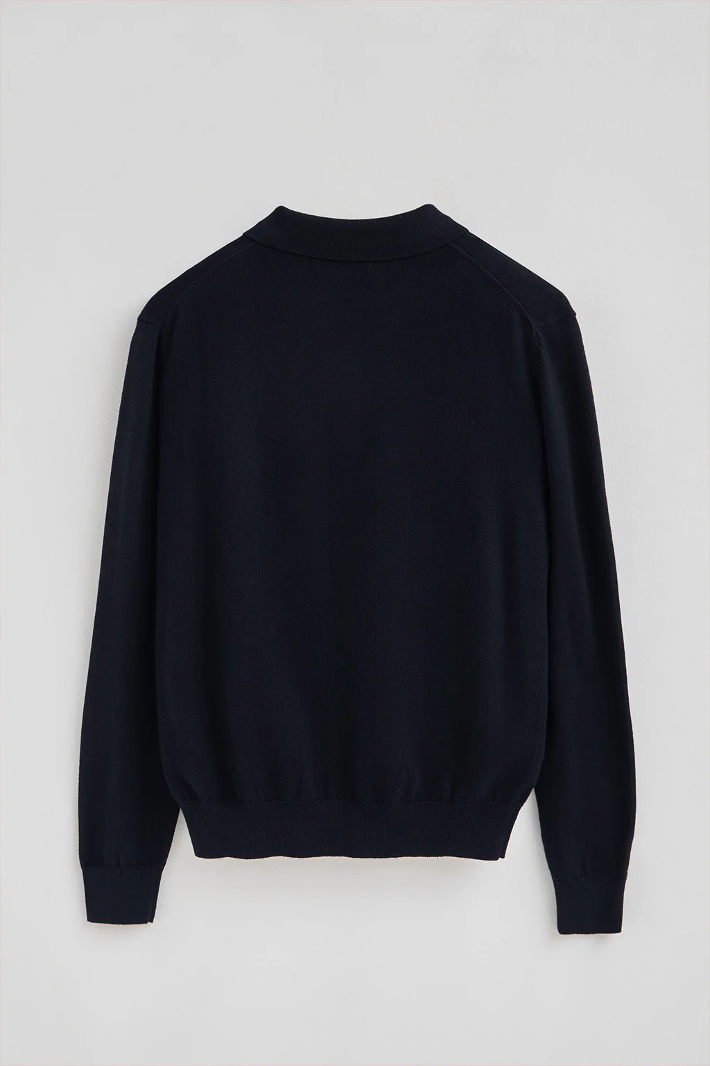 Navy-blue polo-collar wool-blend jumper with Rigby Go embroidery - Image 7