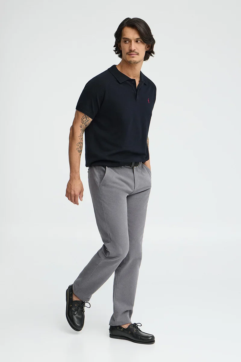 Navy-blue short-sleeve jumper with polo collar and Rigby Go logo - Image 4