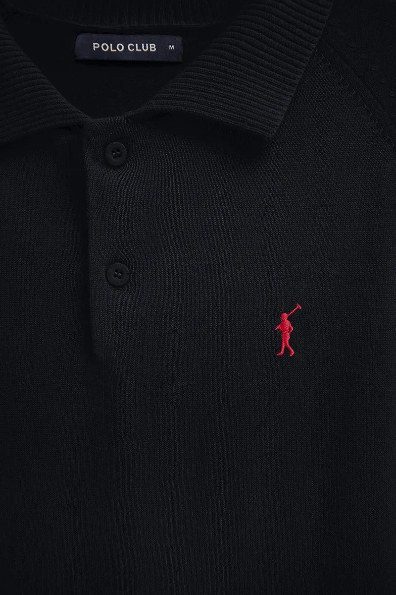 Navy-blue short-sleeve jumper with polo collar and Rigby Go logo - Image 7