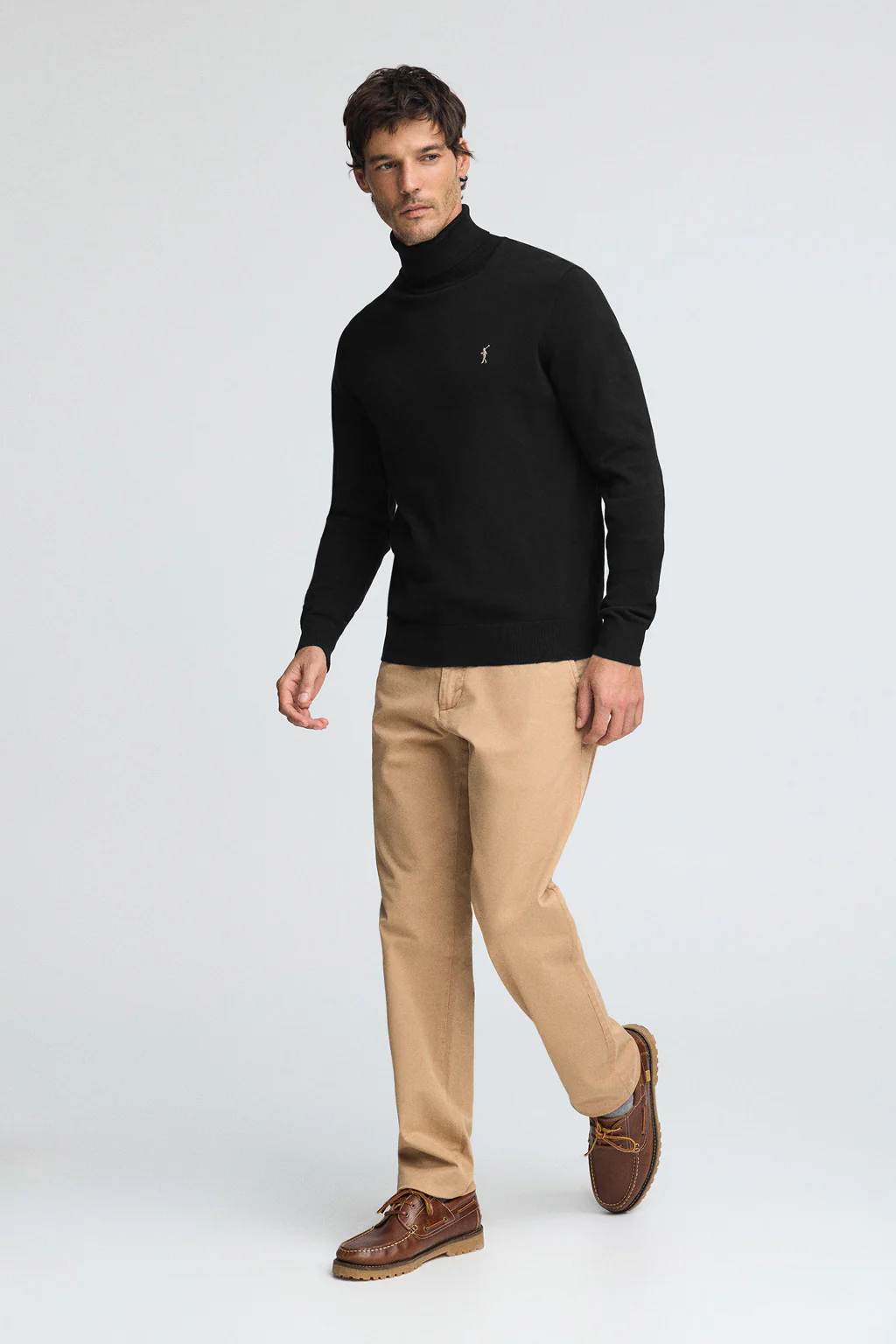 Black turtleneck cotton jumper with Rigby Go embroidery - Image 3