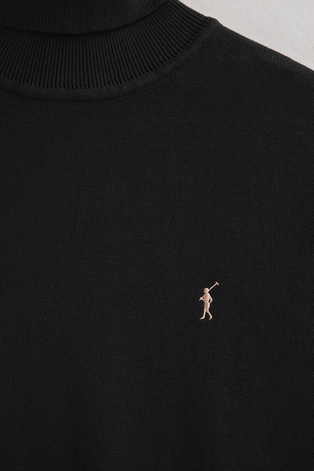 Black turtleneck cotton jumper with Rigby Go embroidery - Image 6