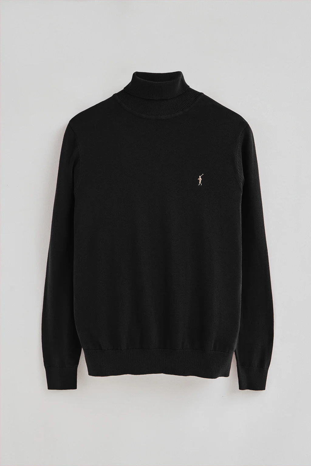 Black turtleneck cotton jumper with Rigby Go embroidery - Image 7