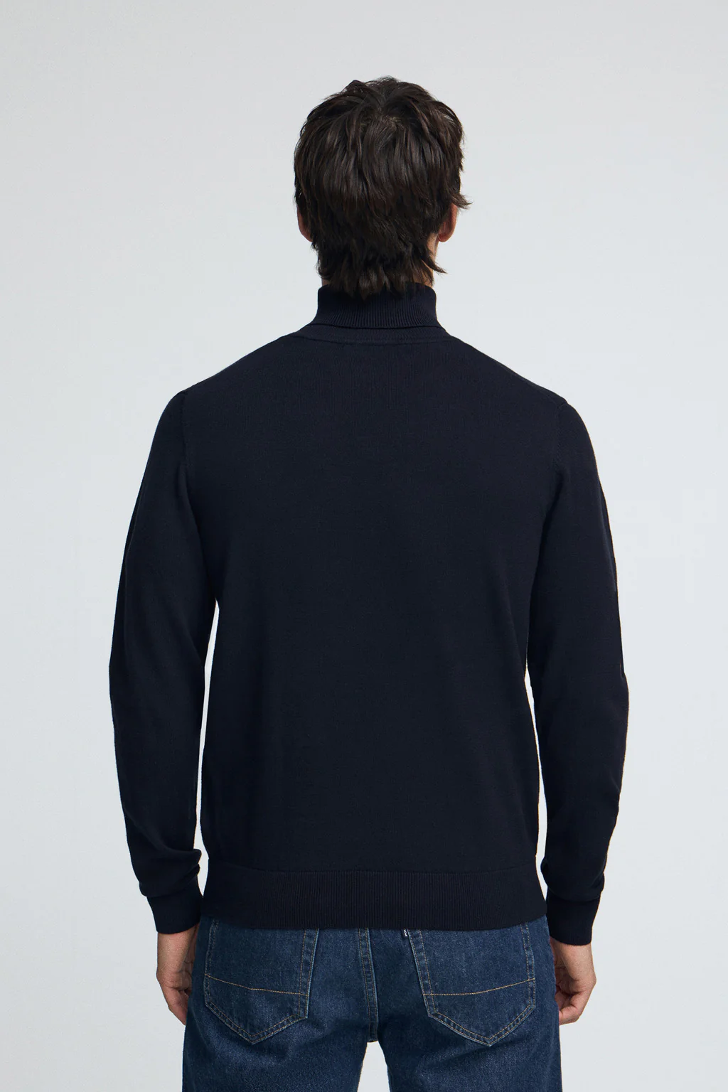 Navy-blue turtleneck cotton jumper with Rigby Go embroidery - Image 4