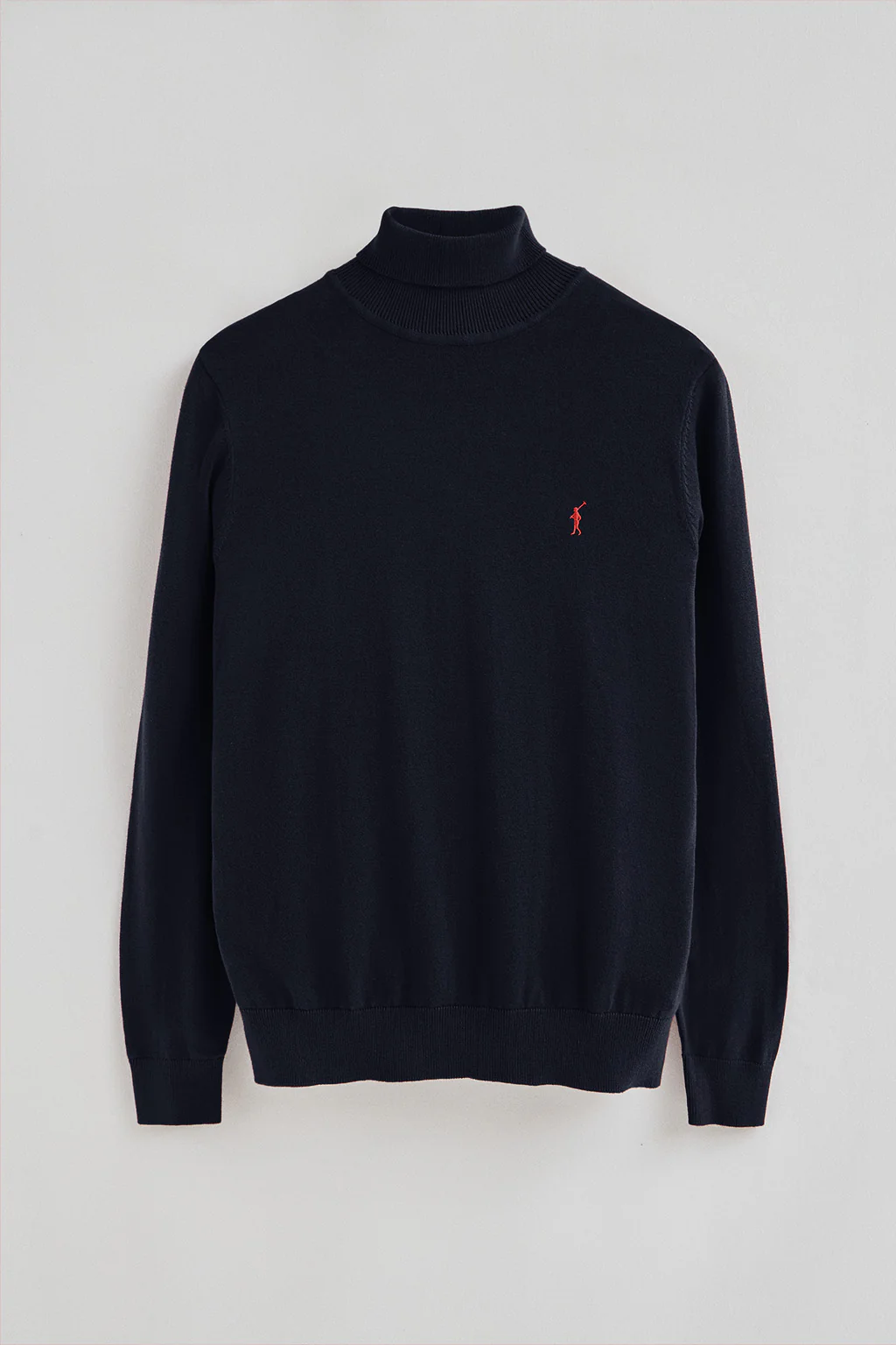 Navy-blue turtleneck cotton jumper with Rigby Go embroidery - Image 5