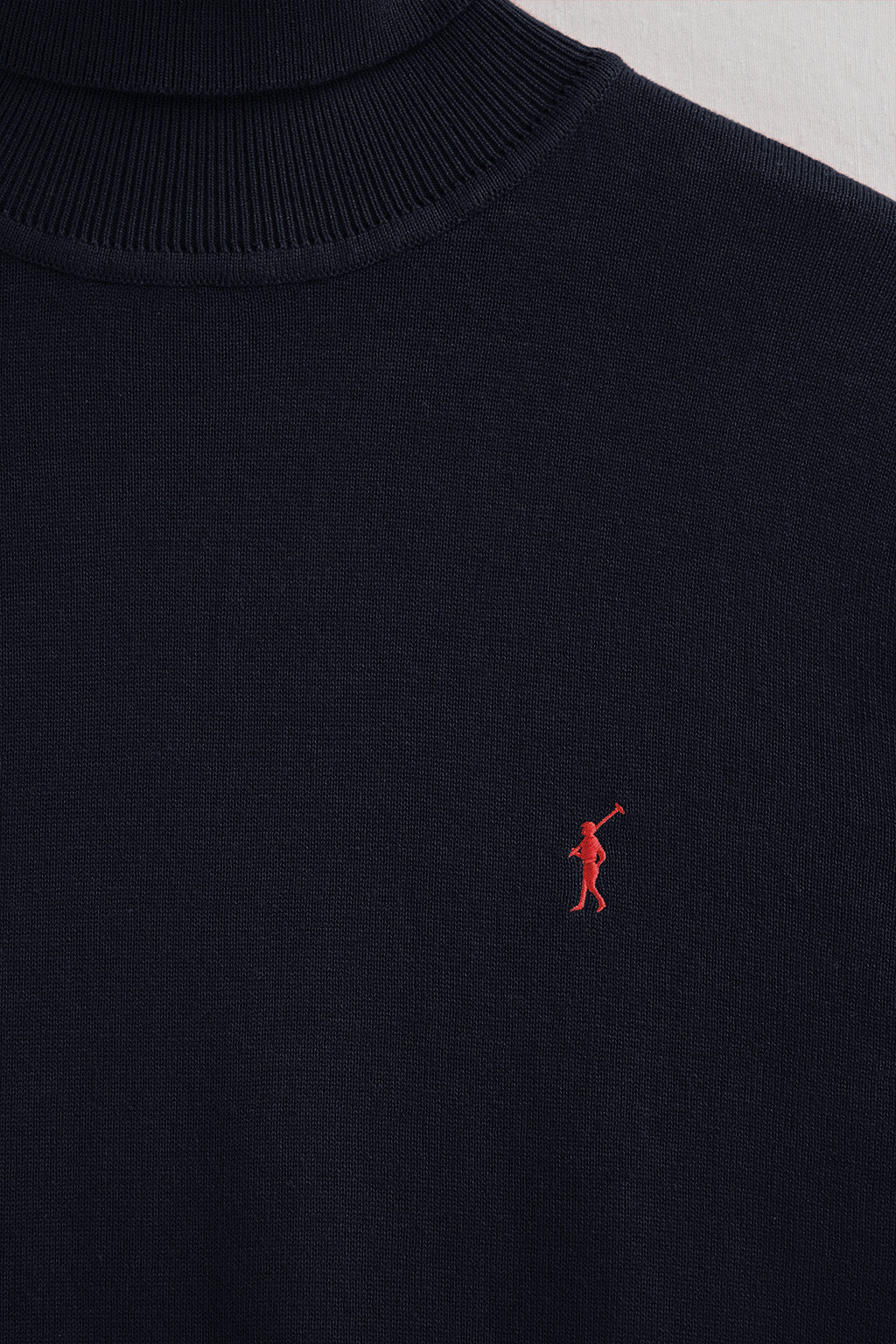 Navy-blue turtleneck cotton jumper with Rigby Go embroidery - Image 6
