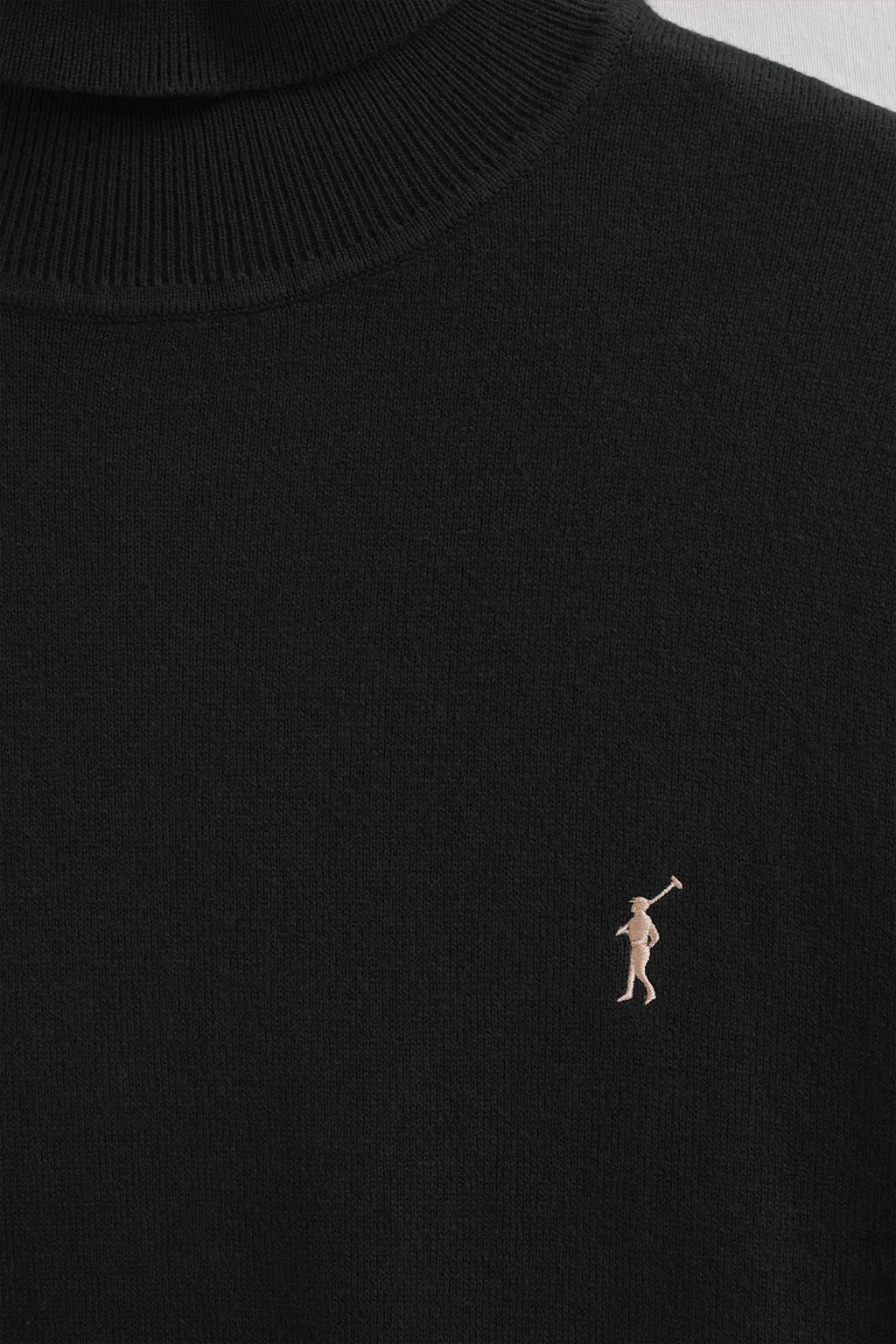 Black turtleneck wool-blend jumper with Rigby Go embroidery - Image 6