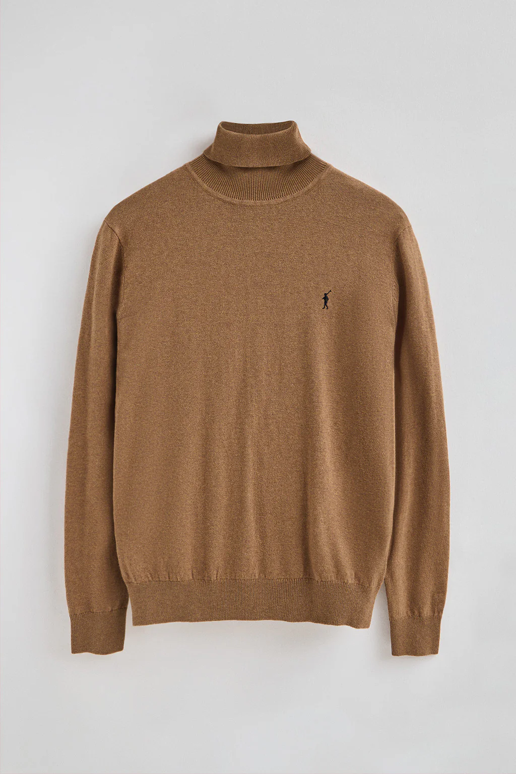 Camel-marl turtleneck wool-blend jumper with Rigby Go embroidery - Image 5