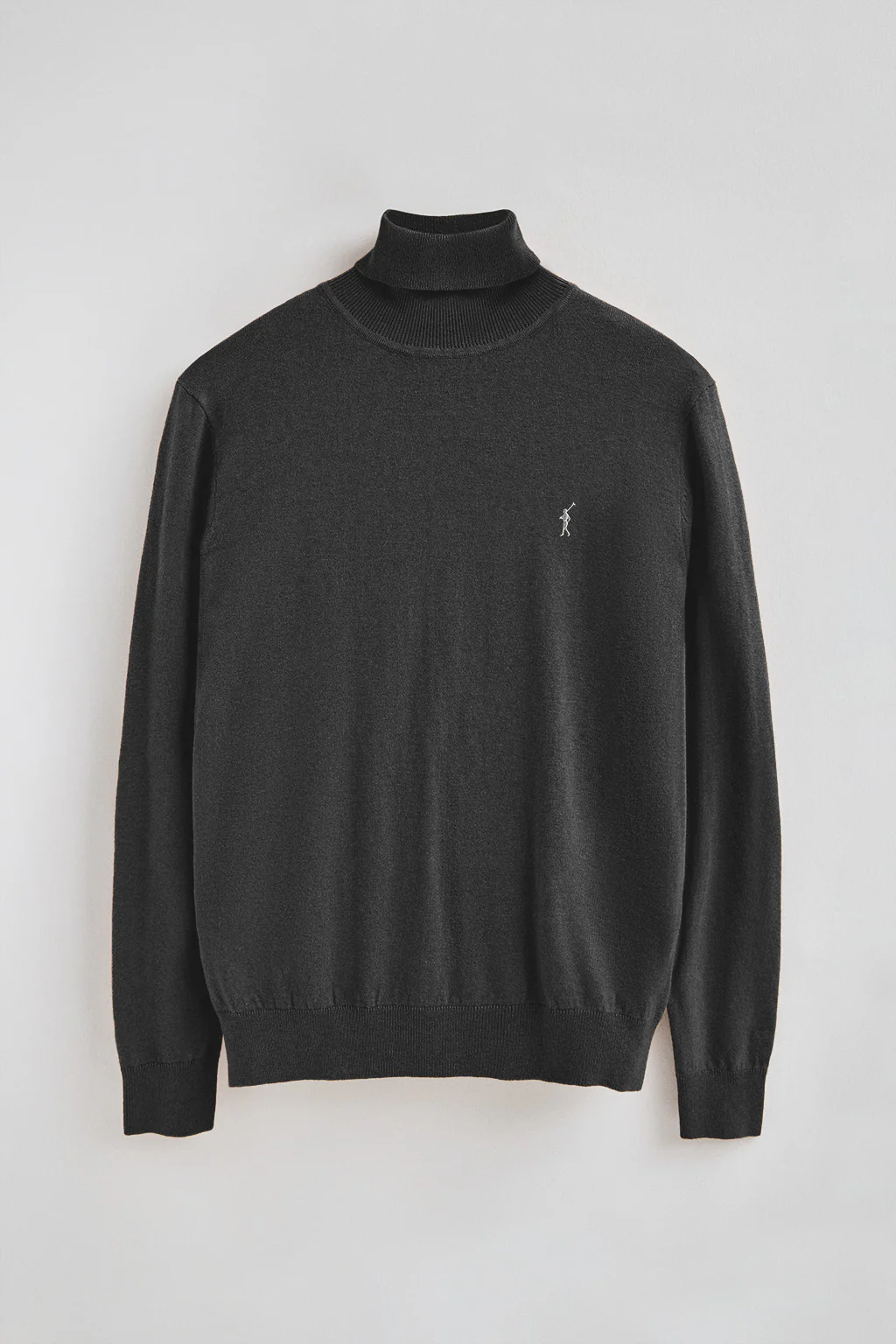 Dark-grey-marl turtleneck wool-blend jumper with Rigby Go embroidery - Image 5