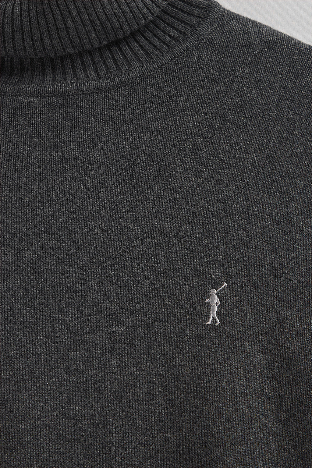 Dark-grey-marl turtleneck wool-blend jumper with Rigby Go embroidery - Image 6