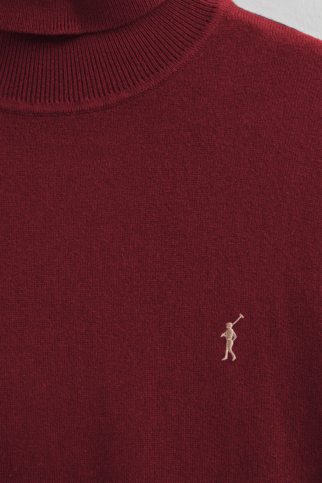 Maroon turtleneck wool-blend jumper with Rigby Go embroidery - Image 6