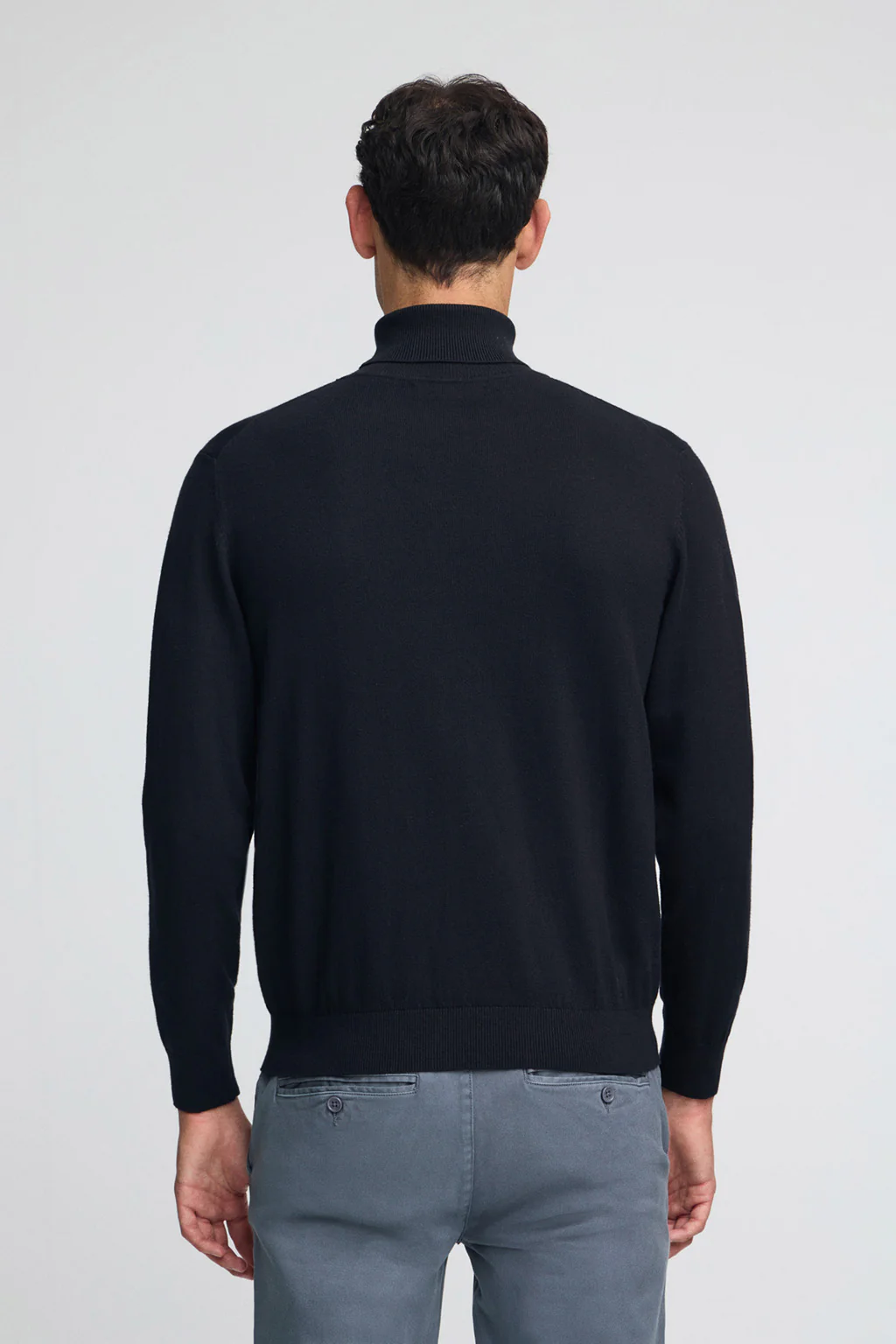 Navy-blue turtleneck wool-blend jumper with Rigby Go embroidery - Image 4
