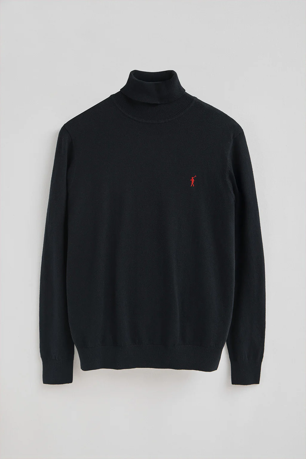 Navy-blue turtleneck wool-blend jumper with Rigby Go embroidery - Image 5