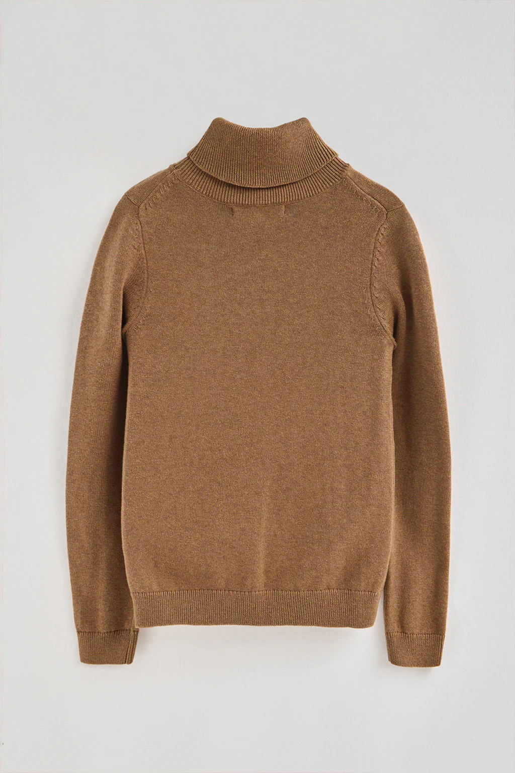 Camel-marl wool-blend jumper with turtleneck and Rigby Go embroidery - Image 7