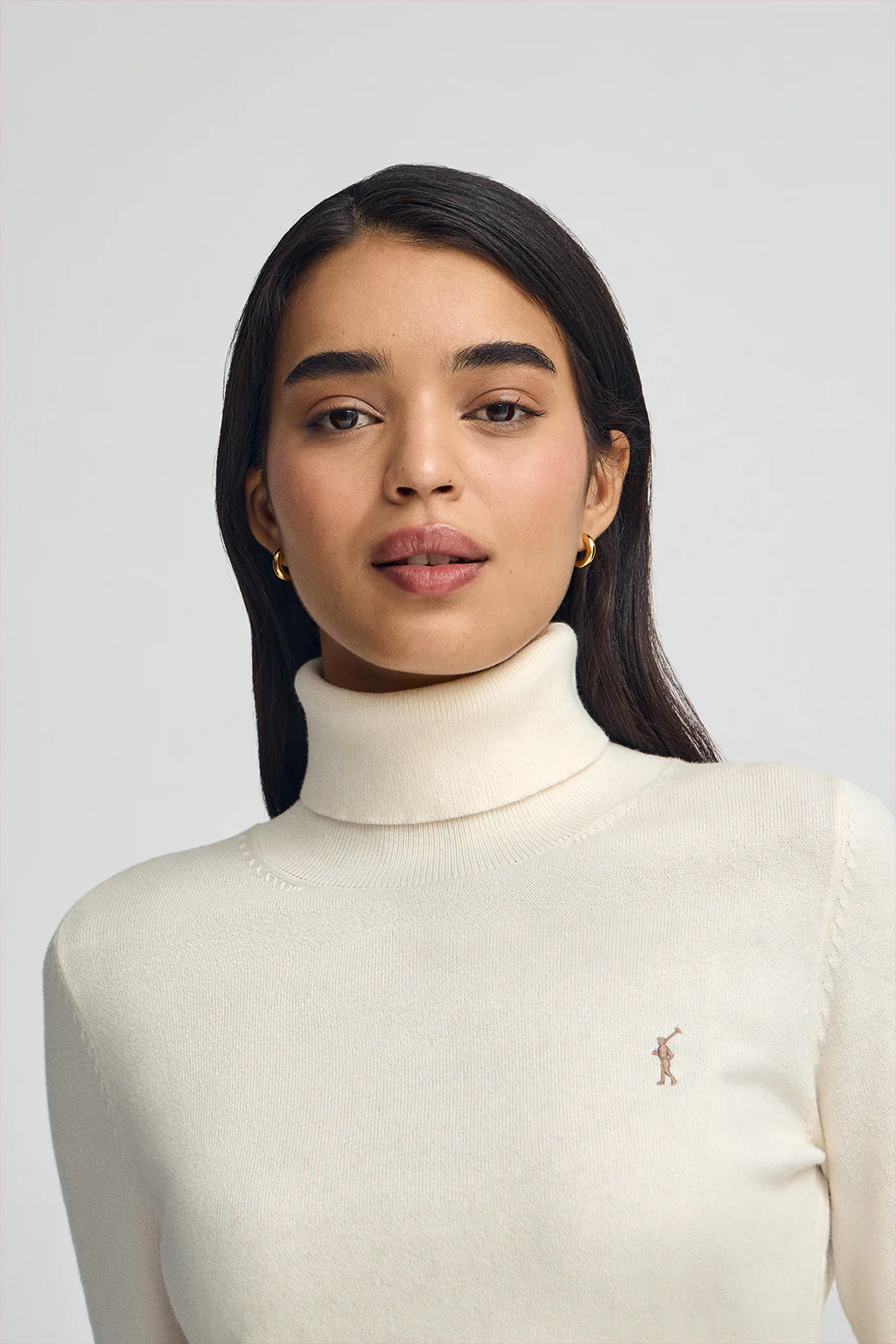 Nude turtleneck wool-blend jumper with Rigby Go embroidery - Image 2