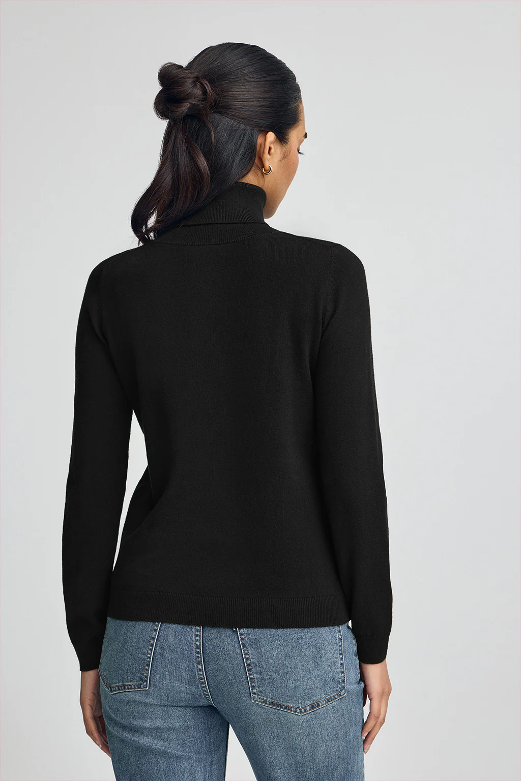 Black turtleneck wool-blend jumper with Rigby Go embroidery - Image 4