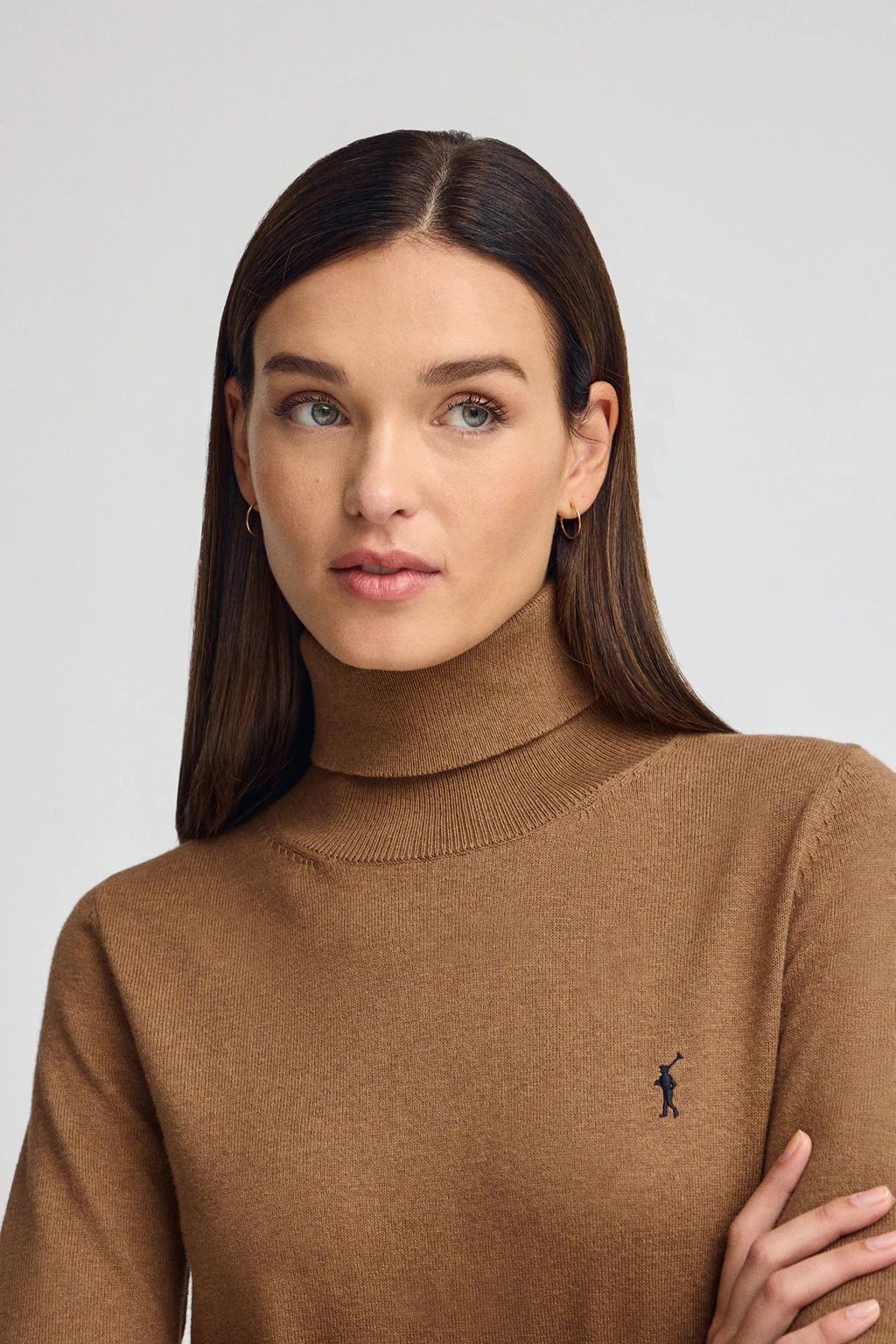 Camel-marl turtleneck wool-blend jumper with Rigby Go embroidery - Image 2