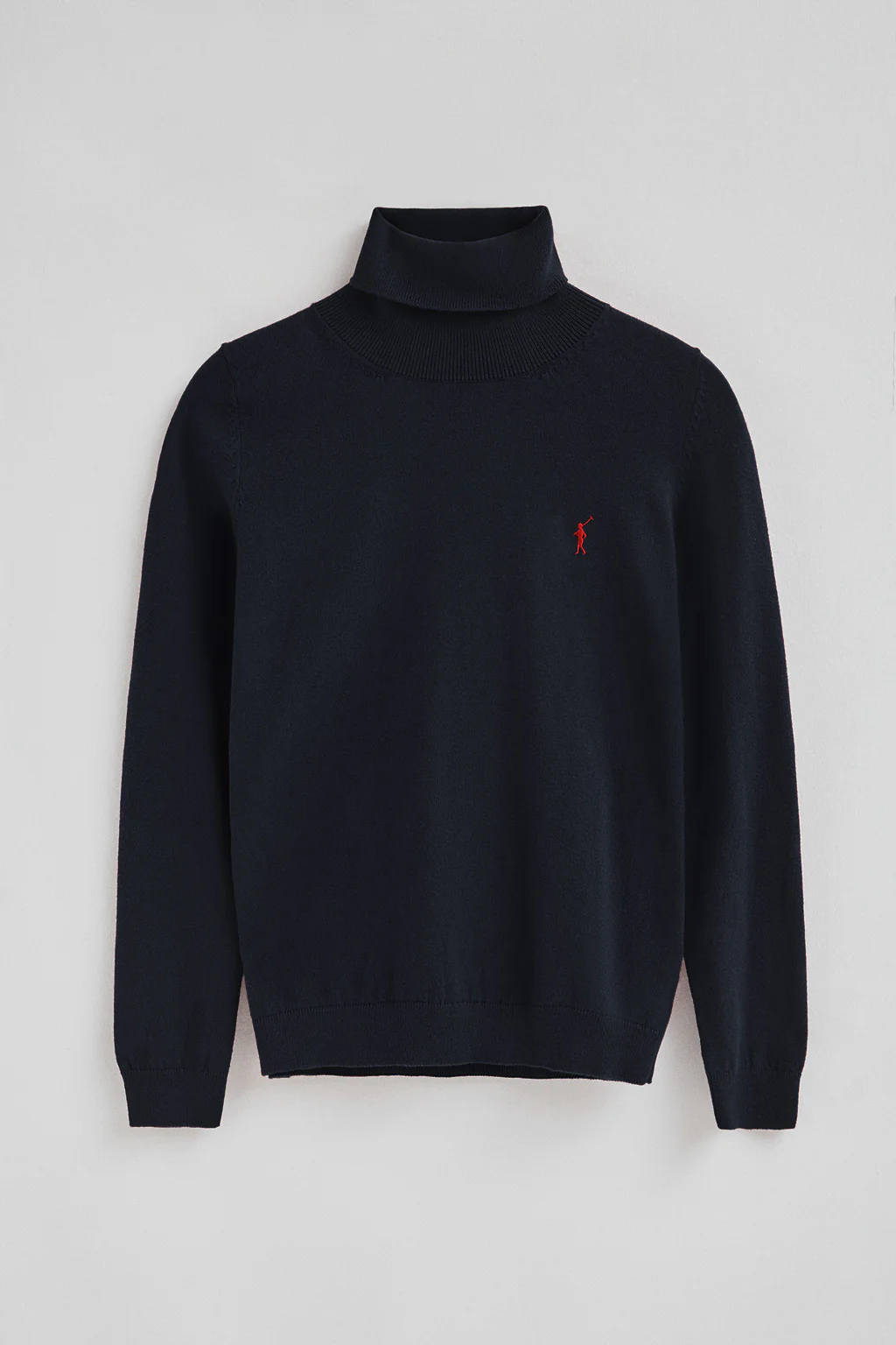 Navy-blue turtleneck wool-blend jumper with Rigby Go embroidery - Image 5
