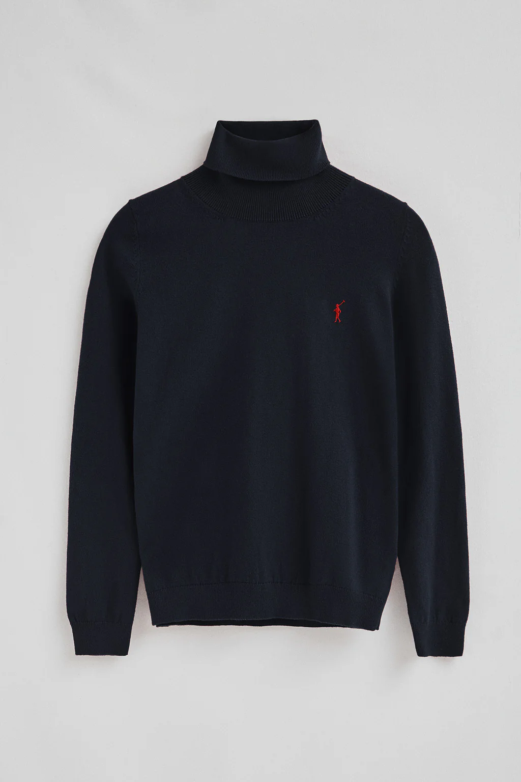 Navy-blue turtleneck wool-blend jumper with Rigby Go embroidery - Image 7