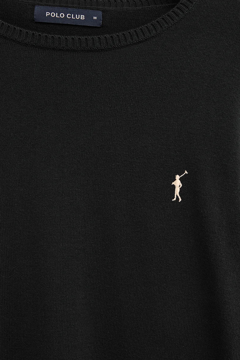 Black round-neck jumper with Rigby Go logo - Image 6