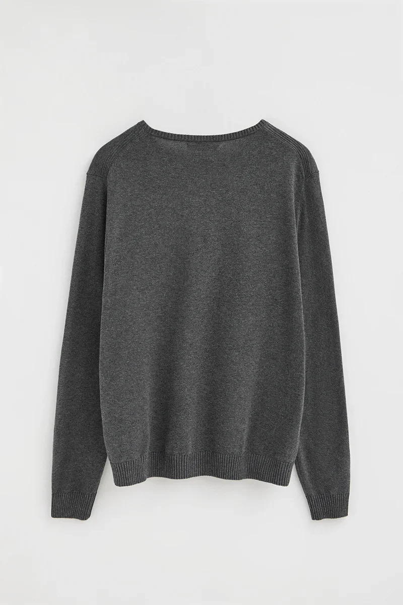 Dark-grey-marl round-neck jumper with Rigby Go logo - Image 7