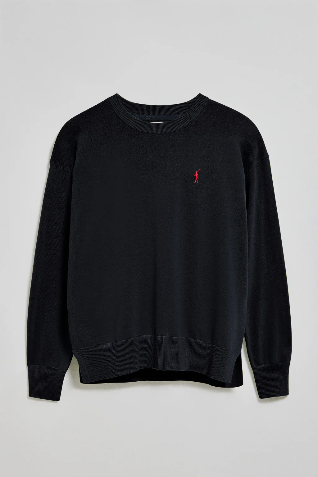 Navy-blue round-neck knit jumper with Rigby Go embroidered logo - Image 5