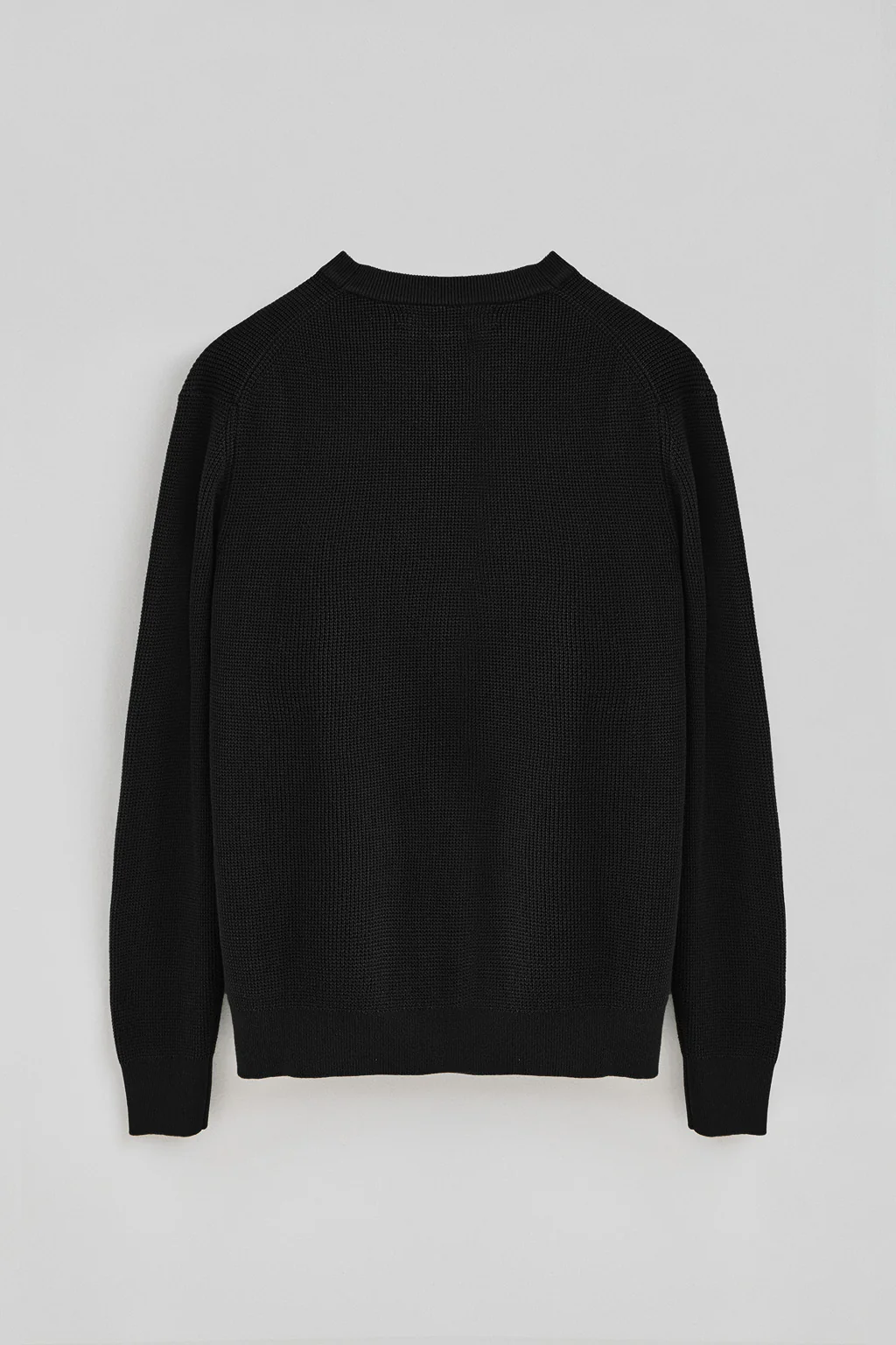 Black waffle-knit jumper with round neck and Rigby Go embroidery - Image 7