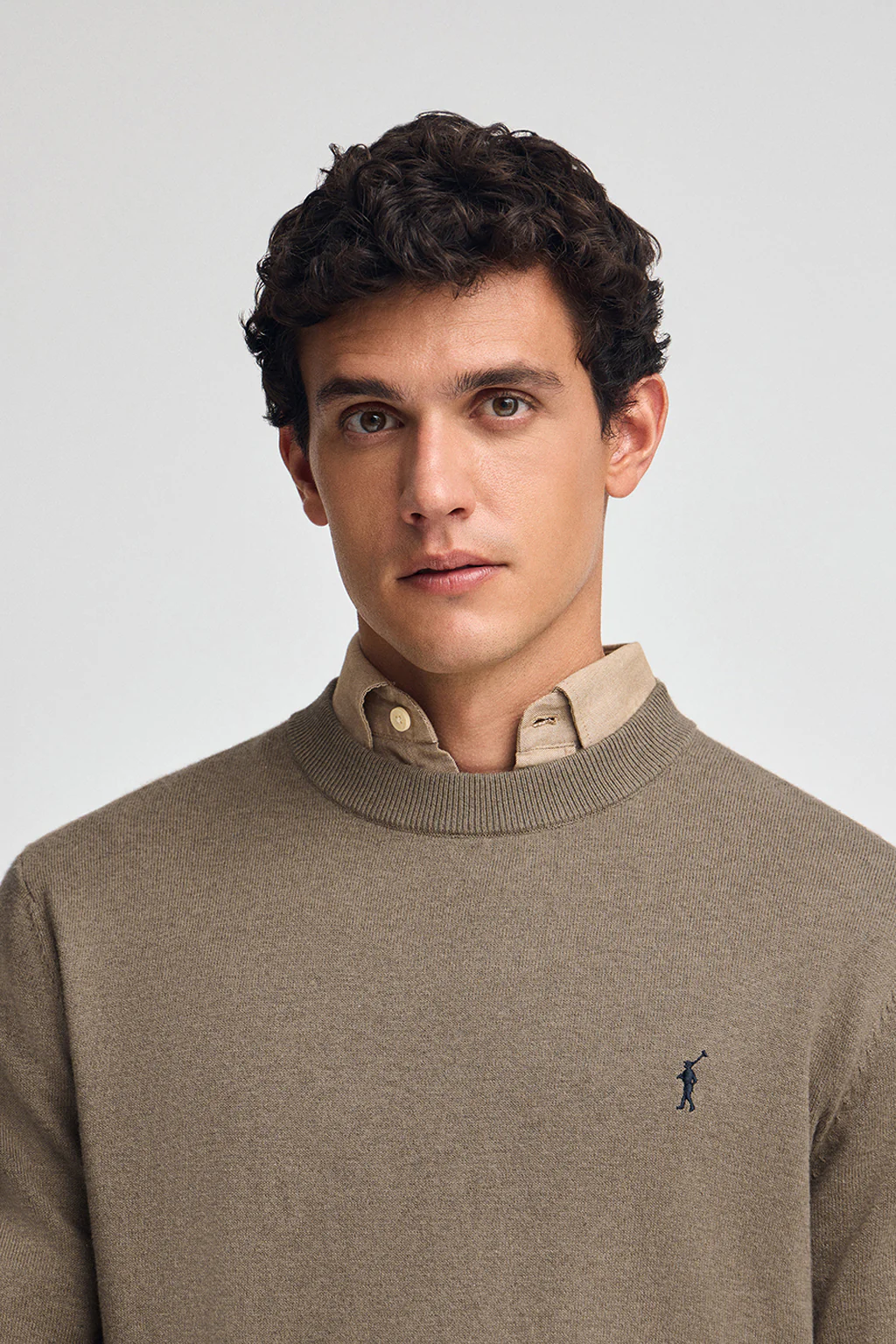 Dark-brown-marl wool-blend jumper with Rigby Go embroidery - Image 2
