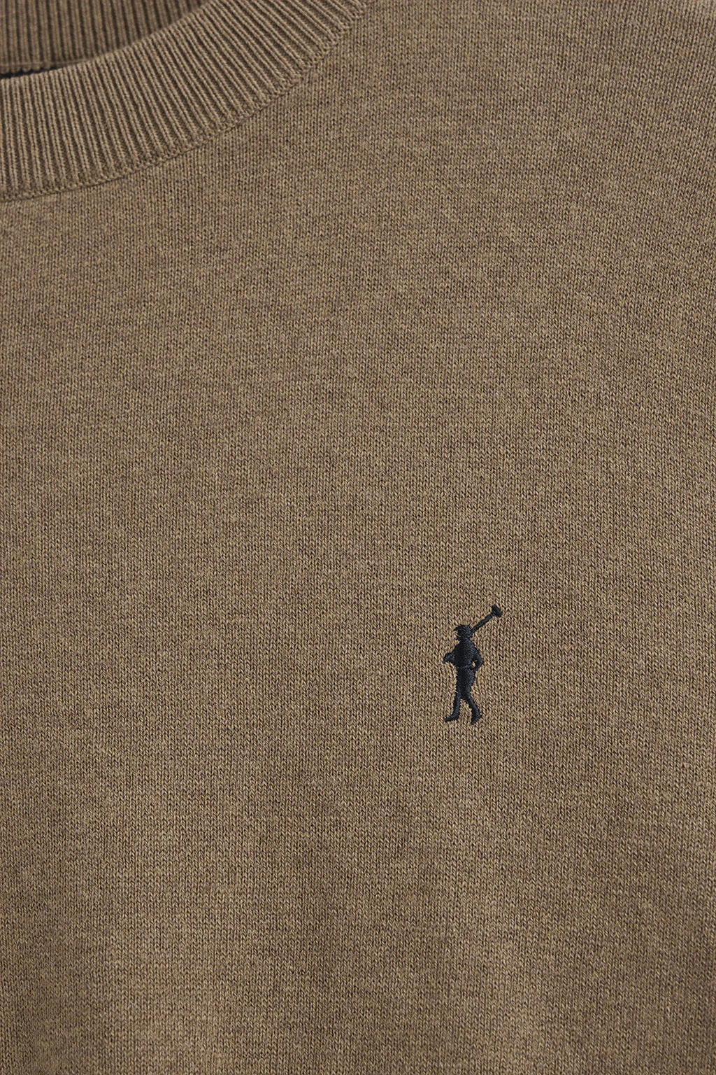 Dark-brown-marl wool-blend jumper with Rigby Go embroidery - Image 6