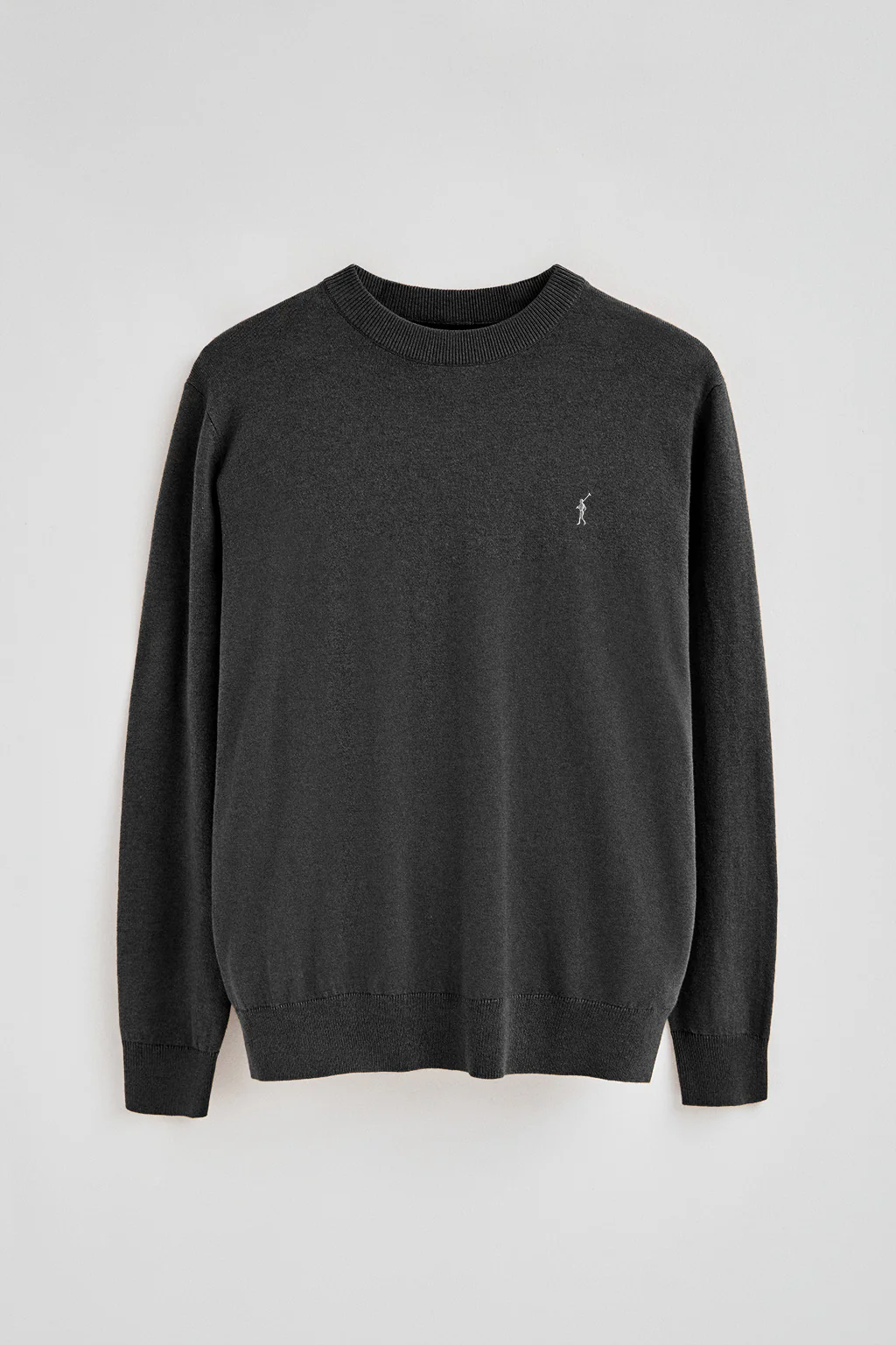 Dark-grey-marl wool-blend jumper with Rigby Go embroidery - Image 5