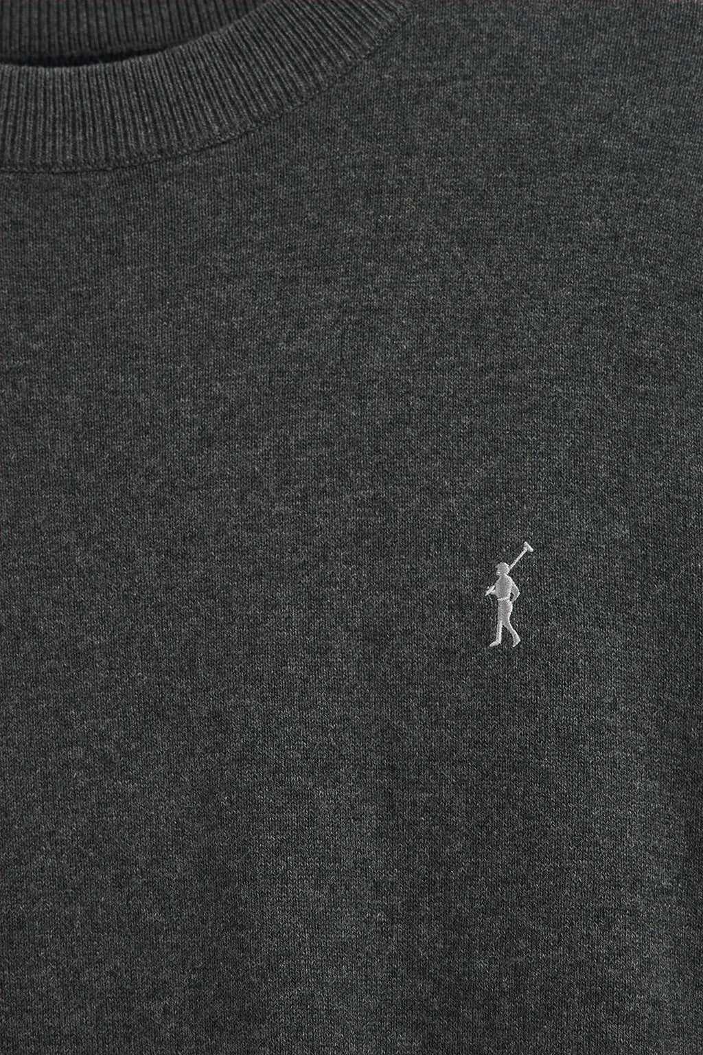Dark-grey-marl wool-blend jumper with Rigby Go embroidery - Image 6