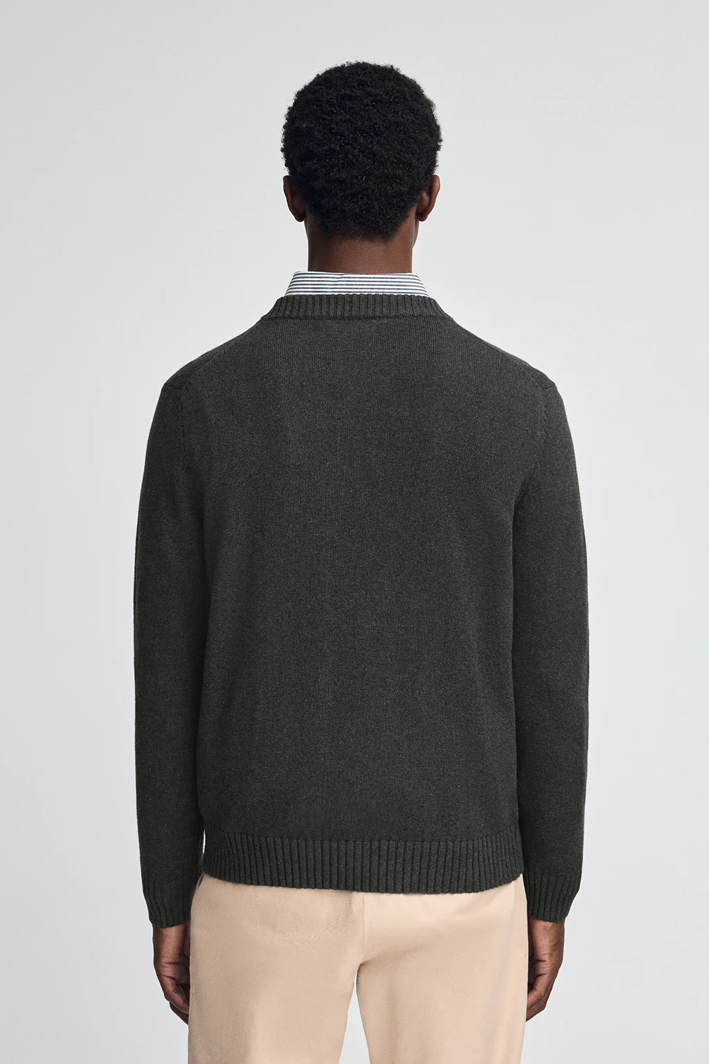 Dark-grey-marl wool-blend jumper with Rigby Go embroidery - Image 4