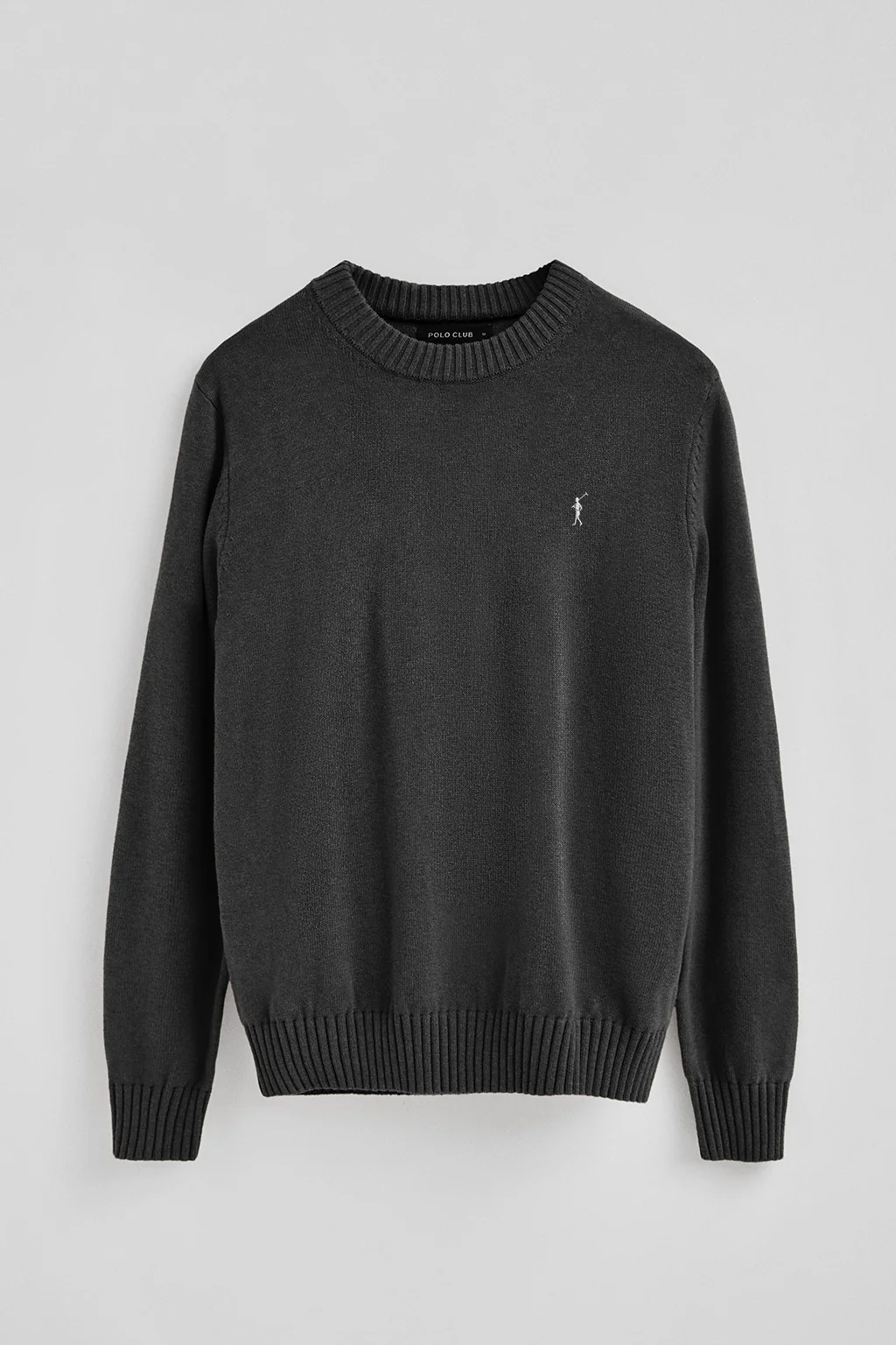 Dark-grey-marl wool-blend jumper with Rigby Go embroidery - Image 8