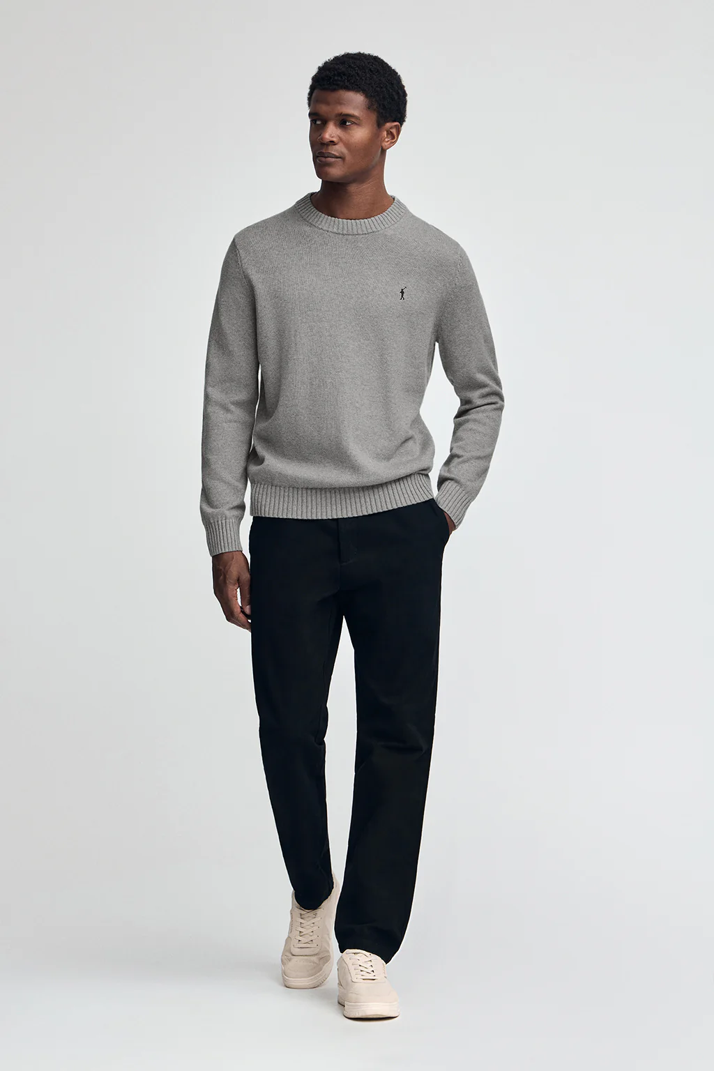 Grey-marl wool-blend jumper with Rigby Go embroidery - Image 3