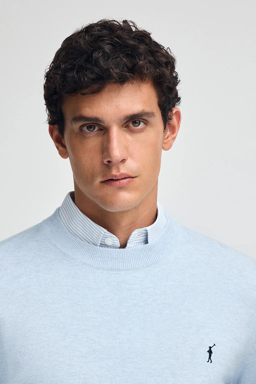 Light-blue-marl wool-blend jumper with Rigby Go embroidery - Image 2