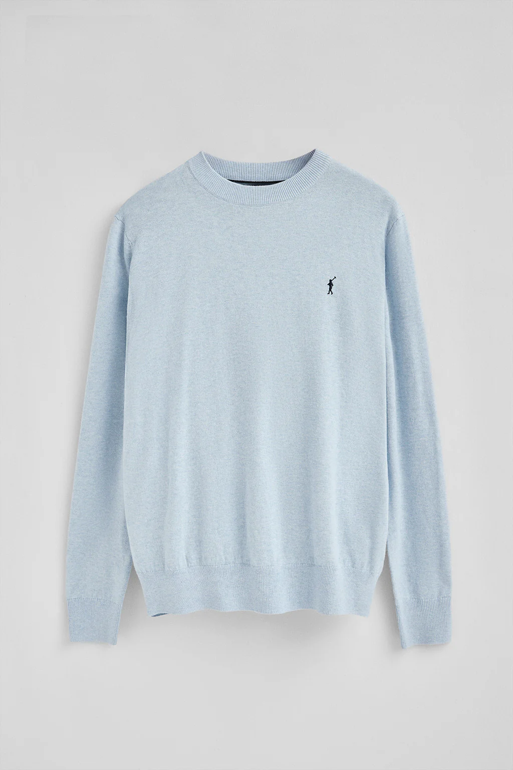 Light-blue-marl wool-blend jumper with Rigby Go embroidery - Image 9