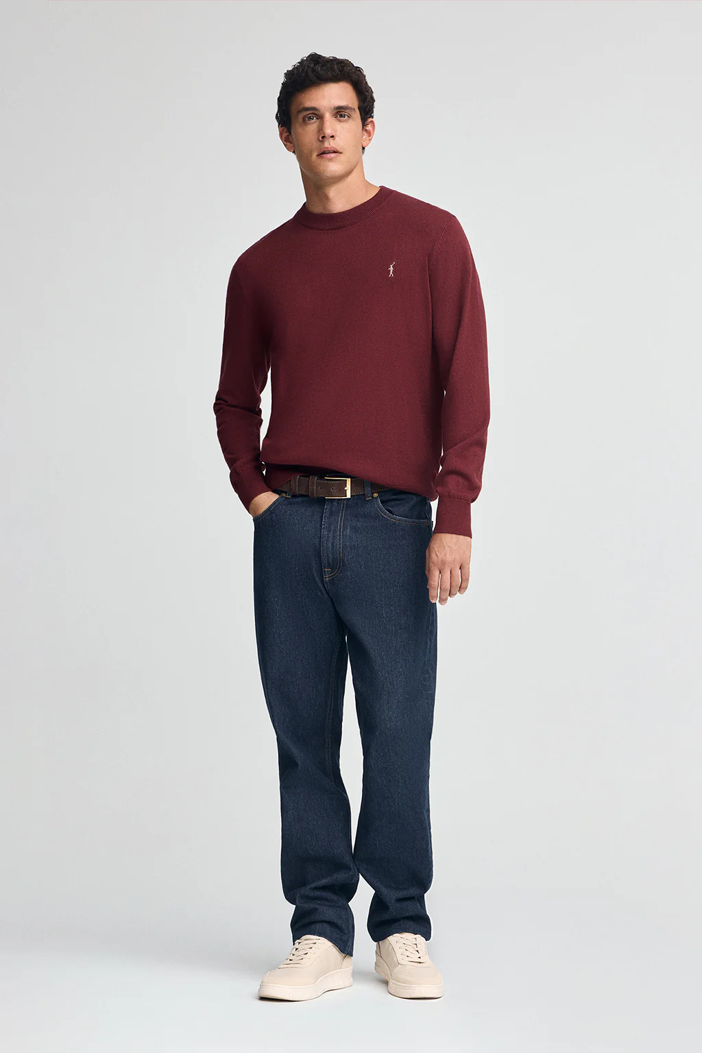 Maroon wool-blend jumper with Rigby Go embroidery - Image 3