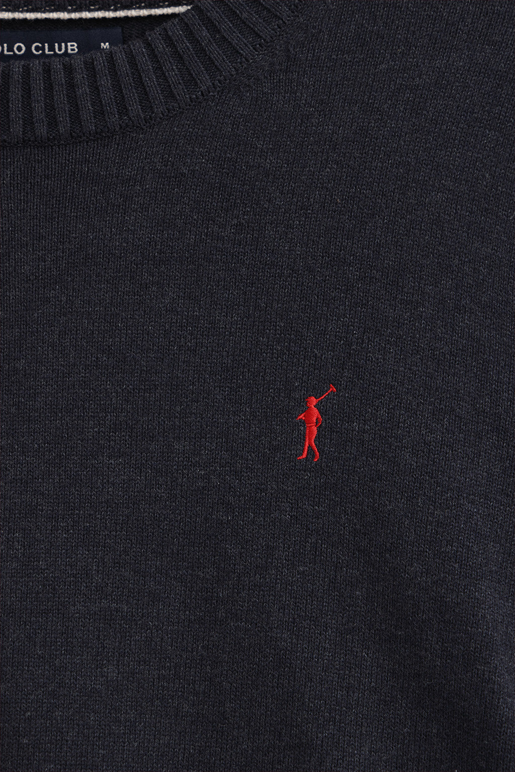 Navy-blue-marl wool-blend jumper with Rigby Go embroidery - Image 6
