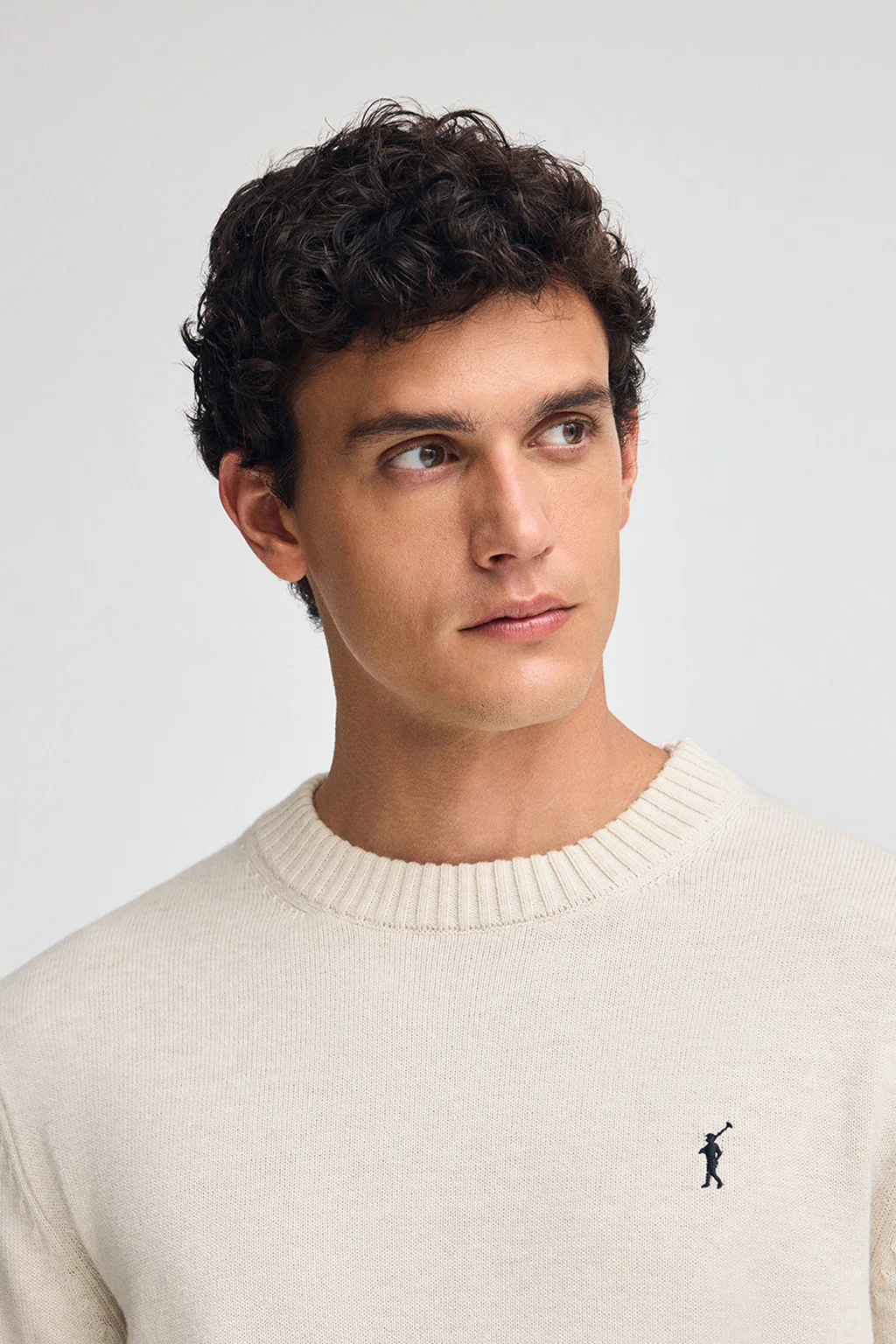 Nude-marl wool-blend jumper with Rigby Go embroidery - Image 2