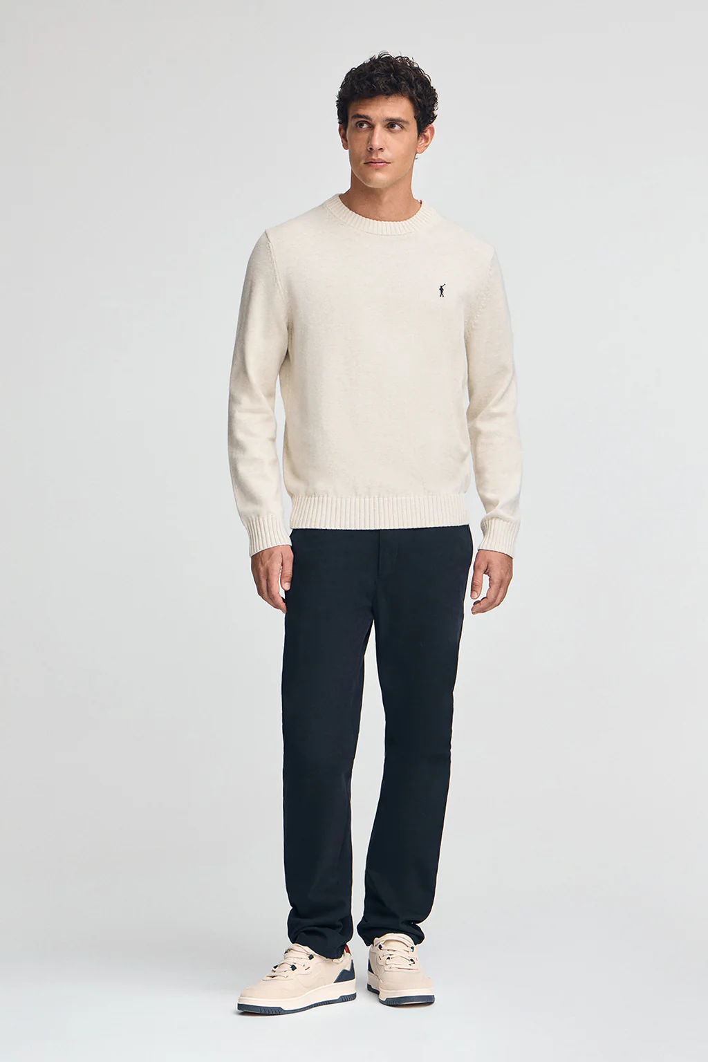 Nude-marl wool-blend jumper with Rigby Go embroidery - Image 3