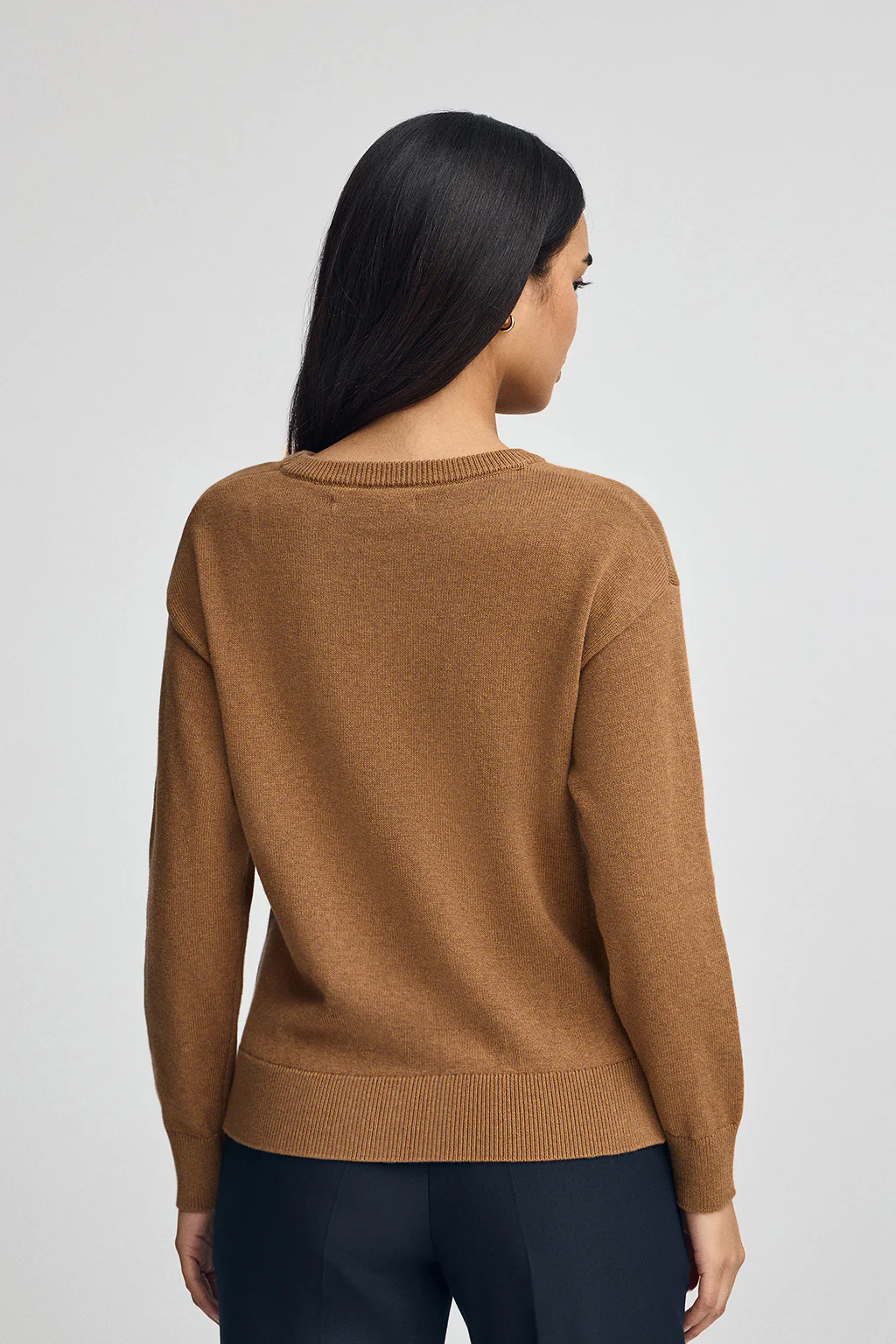 Camel-marl round-neck wool-blend jumper with Rigby Go embroidery - Image 4