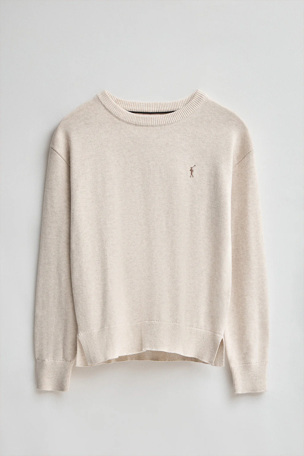 Nude round-neck wool-blend jumper with Rigby Go embroidery - Image 5