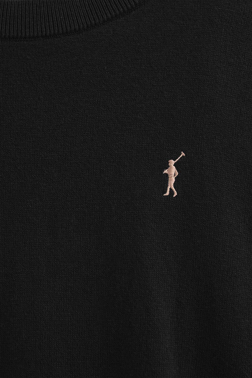 Black round-neck wool-blend jumper with Rigby Go embroidery - Image 6