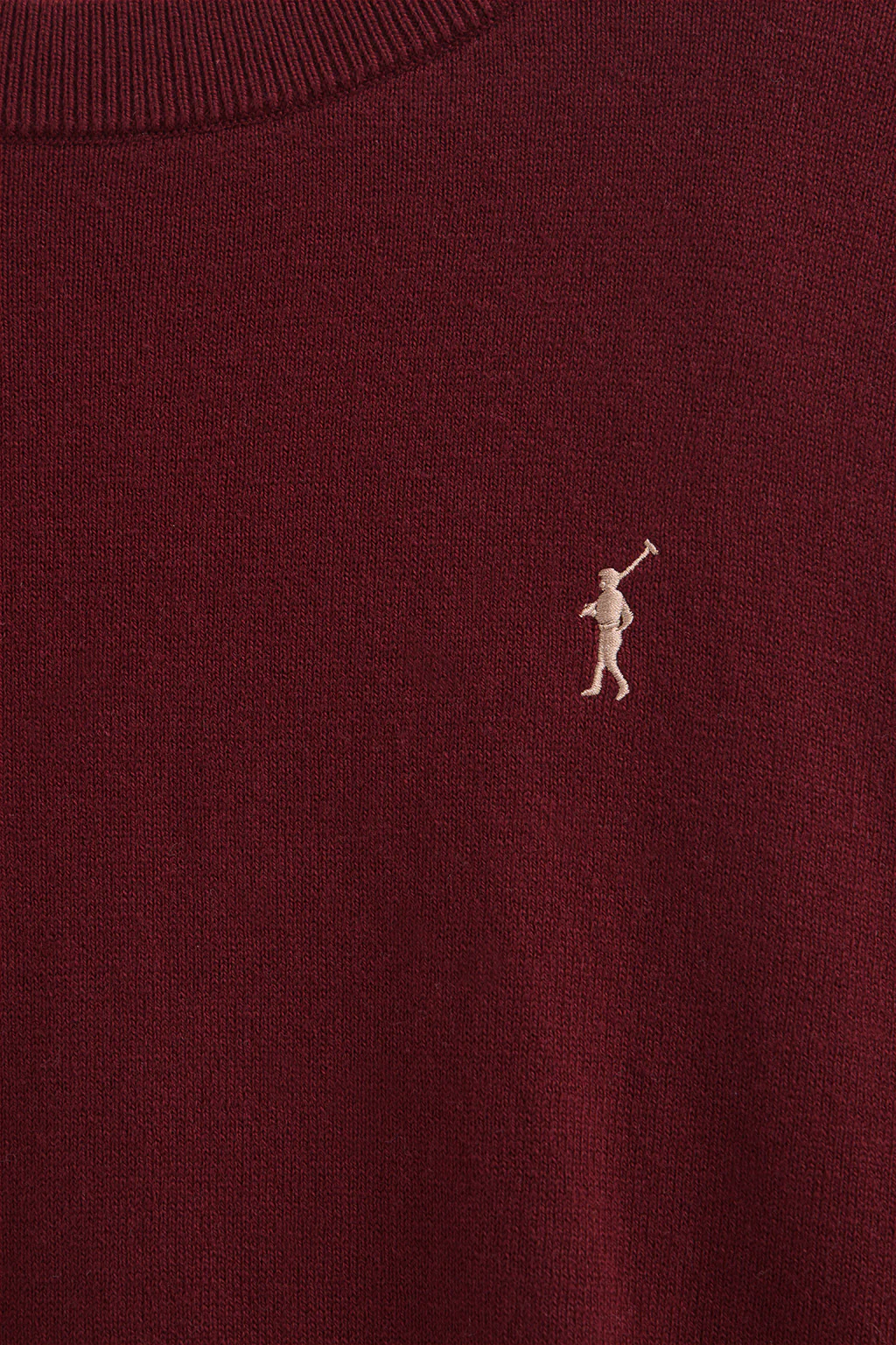 Maroon round-neck wool-blend jumper with Rigby Go embroidery - Image 6