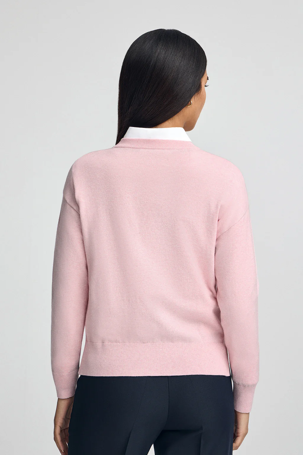 Pink-marl round-neck wool-blend jumper with Rigby Go embroidery - Image 4