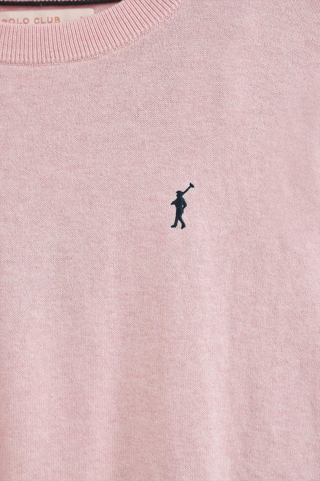 Pink-marl round-neck wool-blend jumper with Rigby Go embroidery - Image 6