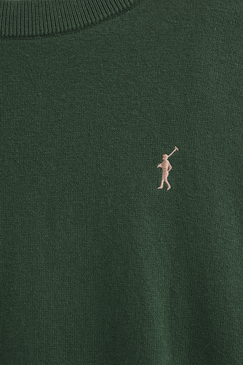 Mud-green round-neck wool-blend jumper with Rigby Go embroidery - Image 6
