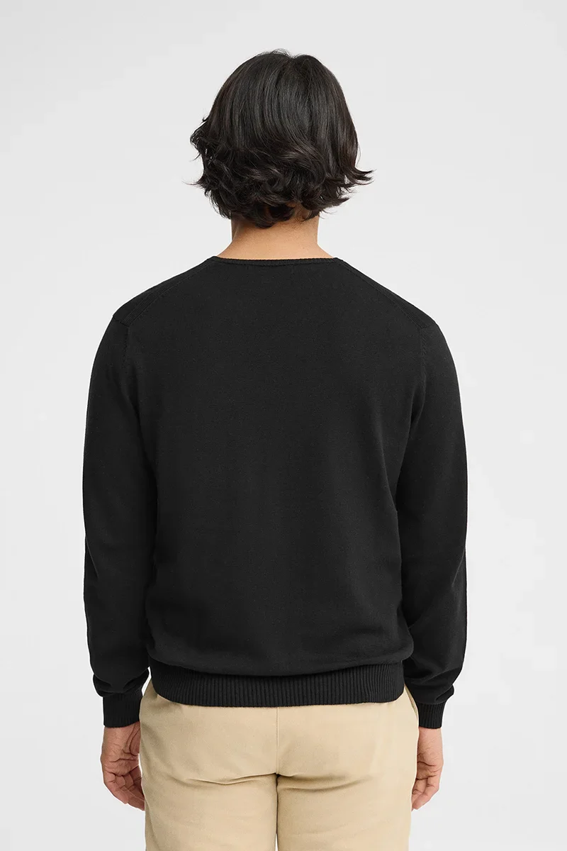 Black V-neck jumper with Rigby Go embroidery - Image 5