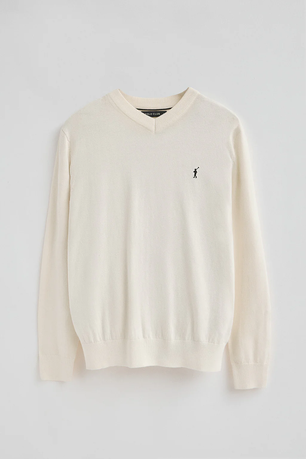 Nude V-neck wool-blend jumper with Rigby Go embroidery - Image 7