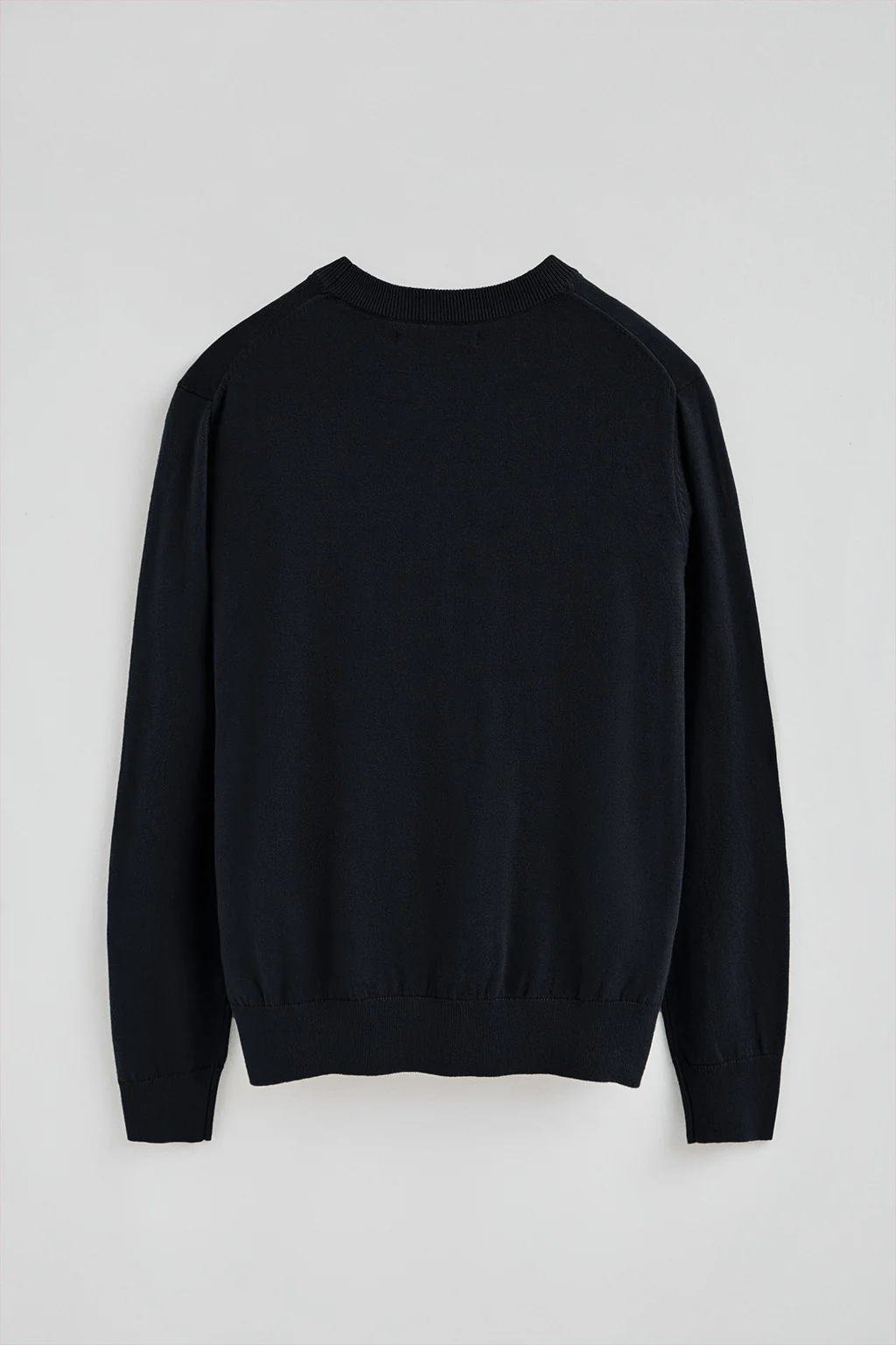 Navy-blue V-neck wool-blend jumper with Rigby Go embroidery - Image 7