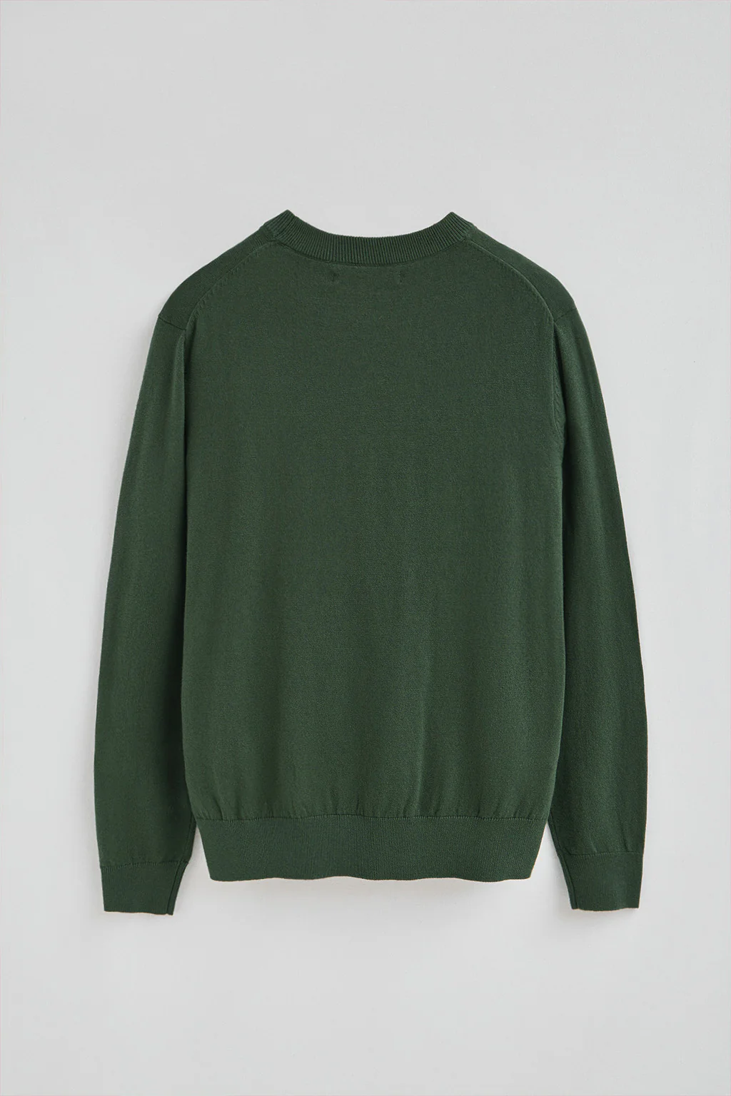 Mud-green V-neck wool-blend jumper with Rigby Go embroidery - Image 7